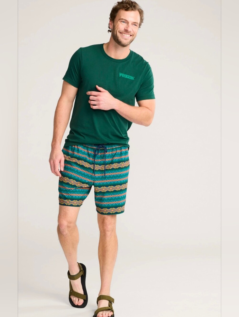 Pendleton Wildland Heroes Shoreside Pack-N-Go Lined Trunks Sz XXL in Aztec Print - Picture 3 of 16